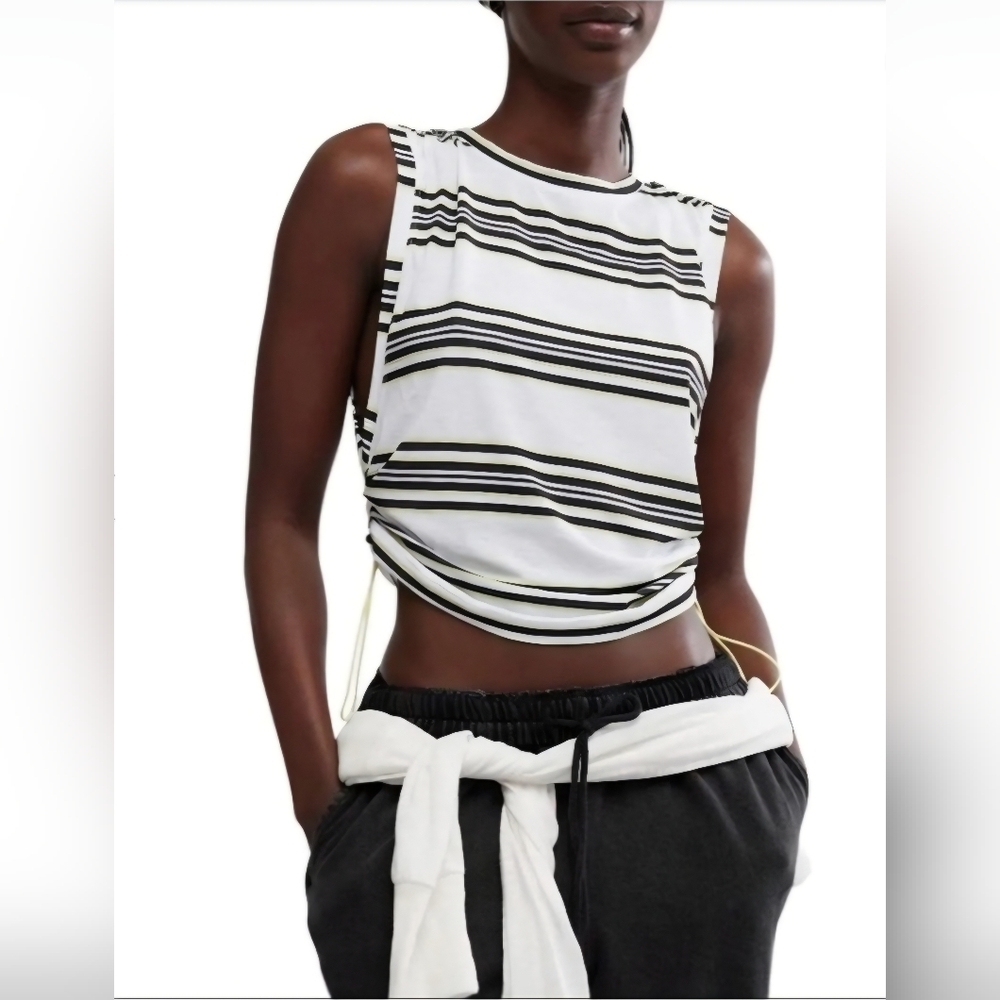 FP Movement Wave Striped Black Combo Tank Top,  NWT